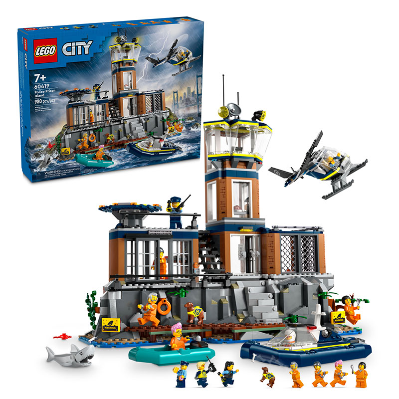 223 لگو سری سیتی مدل زندان در جزیره آلکاتراز ۶۰۴۱۹ - LEGO City Police Prison Island 60419-Toy Building Set with Creative Police Helicopter - Image 1